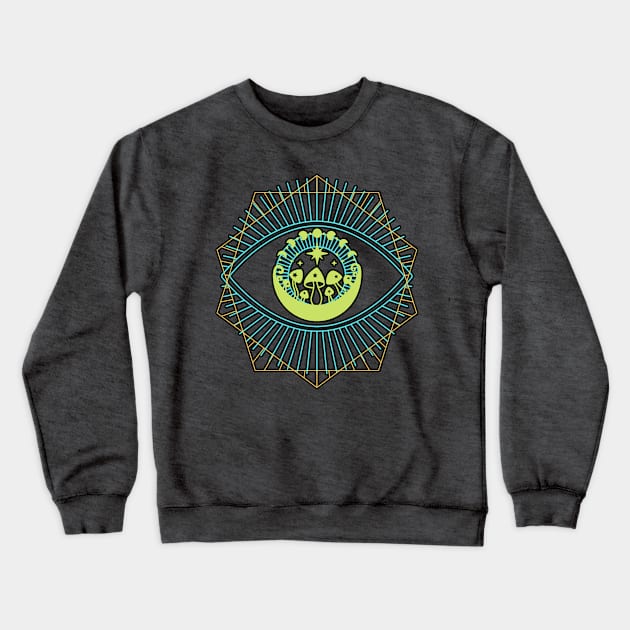 Eye See Magic & Glitter & Mushrooms Crewneck Sweatshirt by Shayna